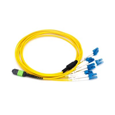 12 ribadena MTP MPO Fiber Breakout Kaabel Singlemode Yellow Fiber Lintkaabel